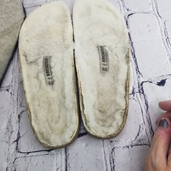 Birkenstock Zermatt wool shearling slippers clogs in oatmeal sold out htf - Picture 12 of 13